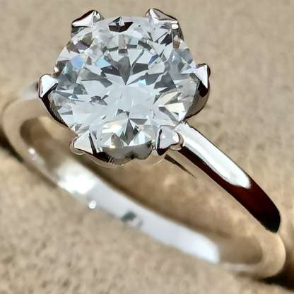 1.91 Carat TW Certified Round Brilliant Lab-Grown Diamond Solitaire Engagement Ring in 14K White Gold (E/VS1)