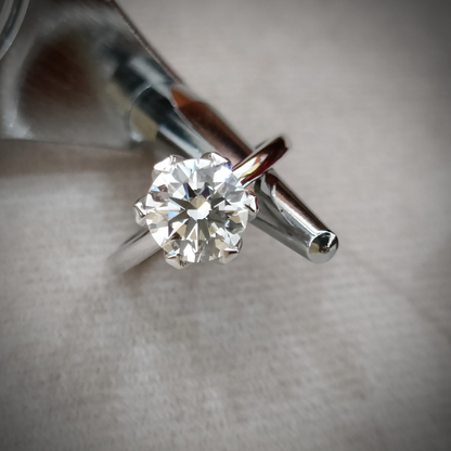 1.91 Carat TW Certified Round Brilliant Lab-Grown Diamond Solitaire Engagement Ring in 14K White Gold (E/VS1)